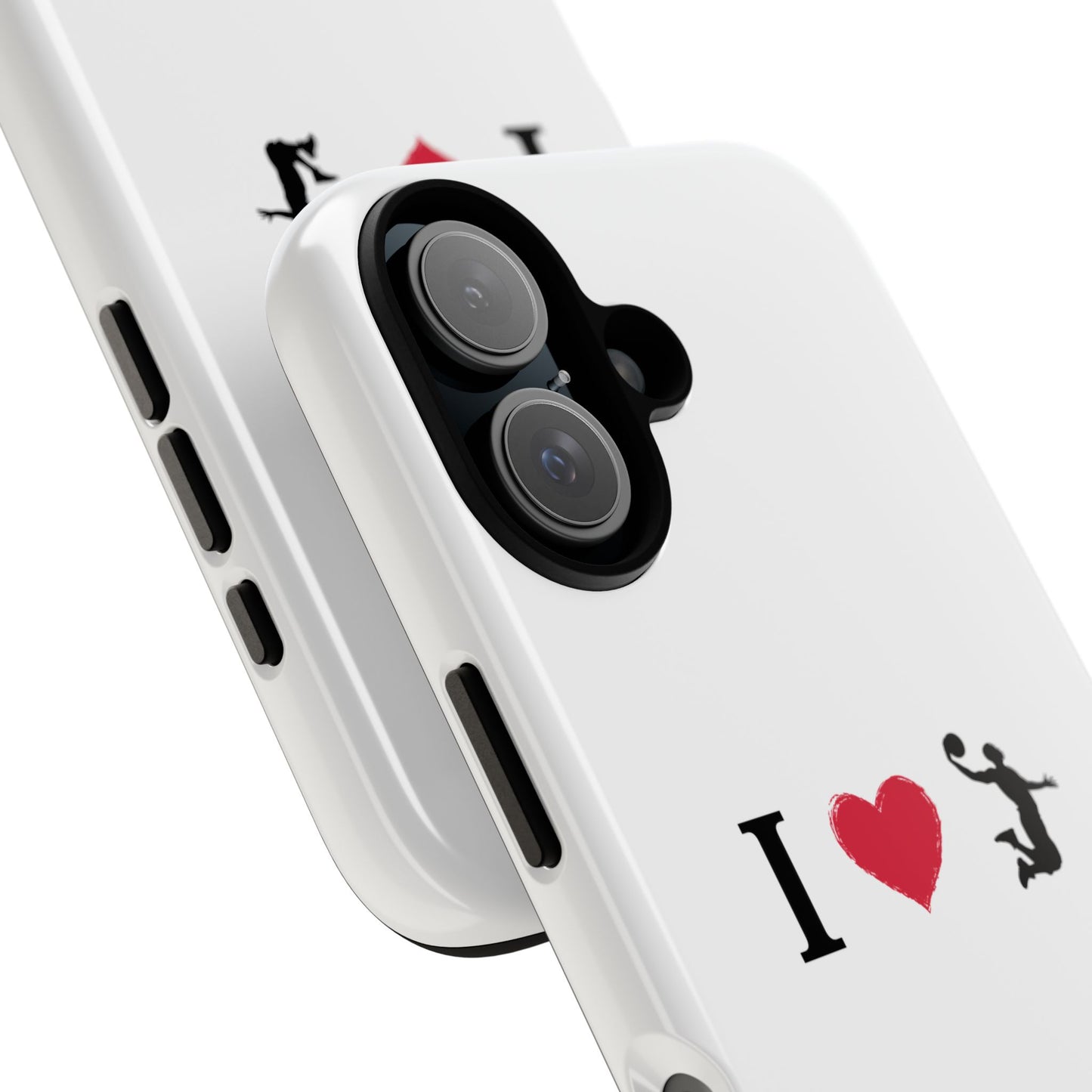 I Love Basketball Phone Case, Sporty Cell Cover, Basketball Gift for Players, Tough Cases, Love for Sports Accessories - TRV