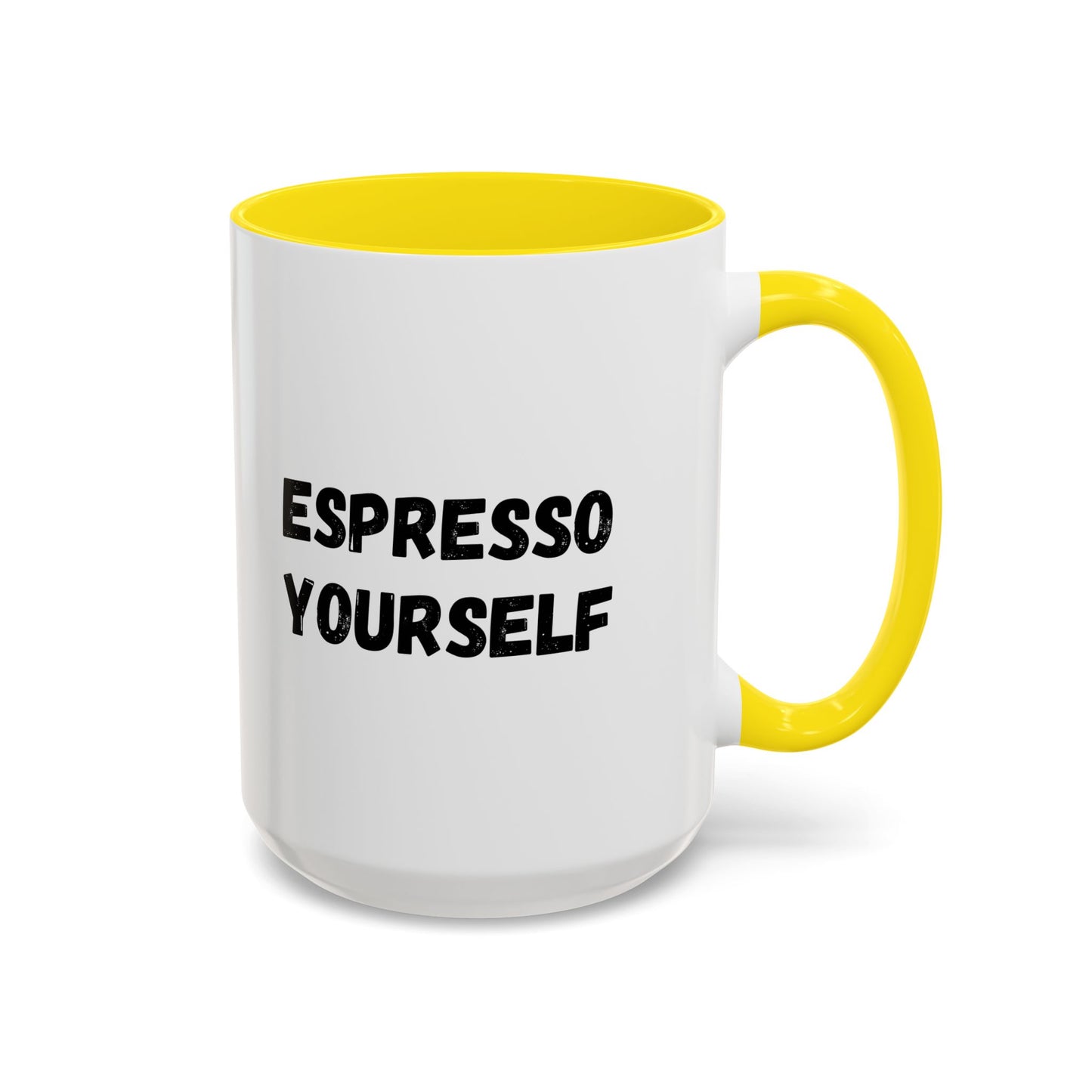 Espresso Yourself Coffee Mug - Fun Black Accented Mug for Coffee Lovers, Great Gift for Birthdays, Christmas, and Housewarming