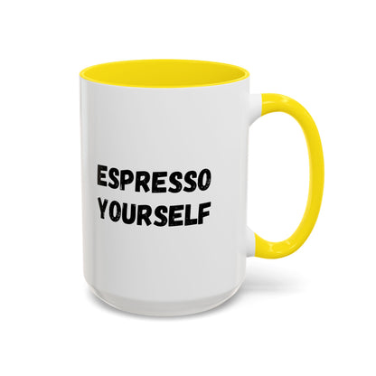 Espresso Yourself Coffee Mug - Fun Black Accented Mug for Coffee Lovers, Great Gift for Birthdays, Christmas, and Housewarming