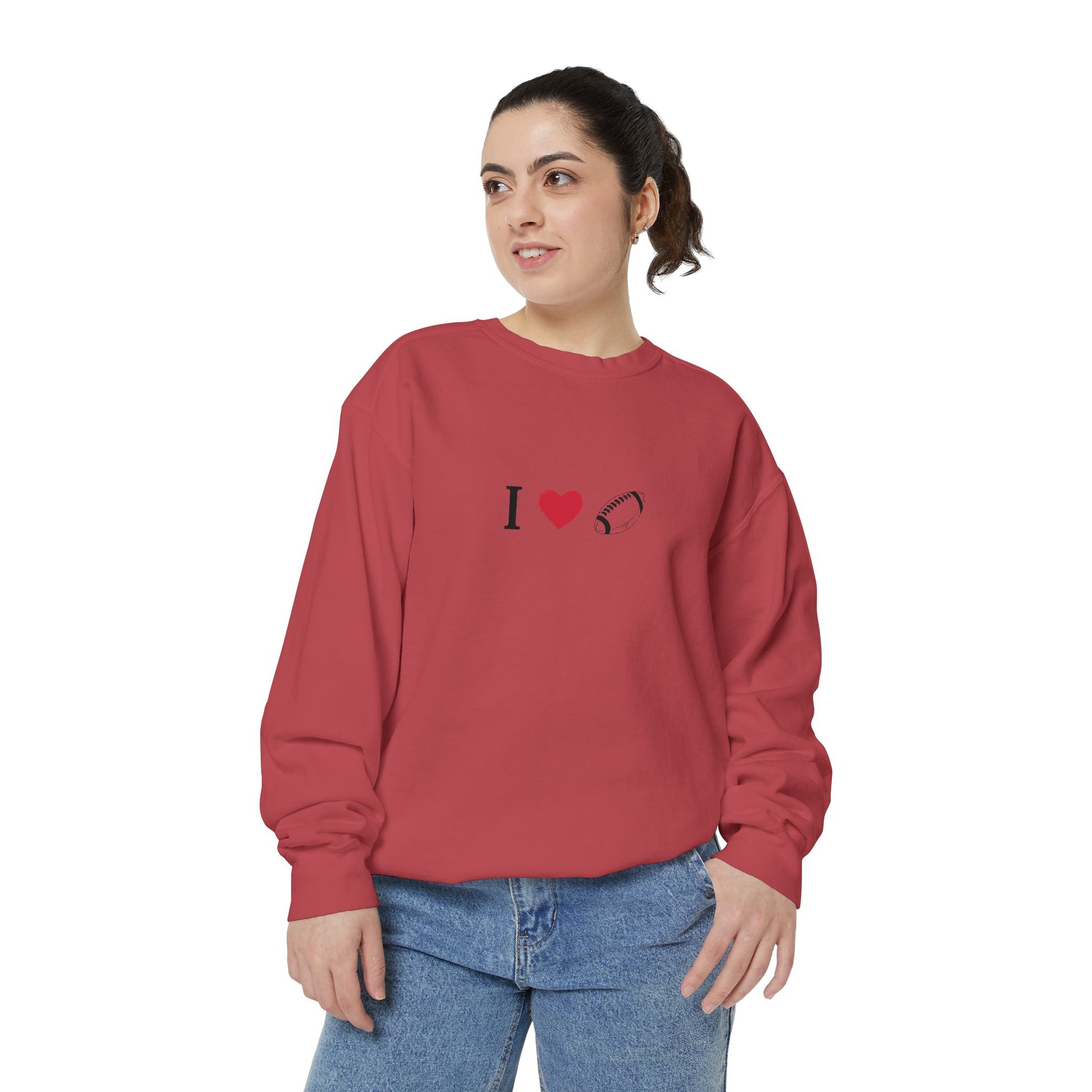 Unisex Sweatshirt, I love Football, Cozy, Perfect for Everyday Wear, Gift Idea for Friends, Couples, and Special Occasions - TRV