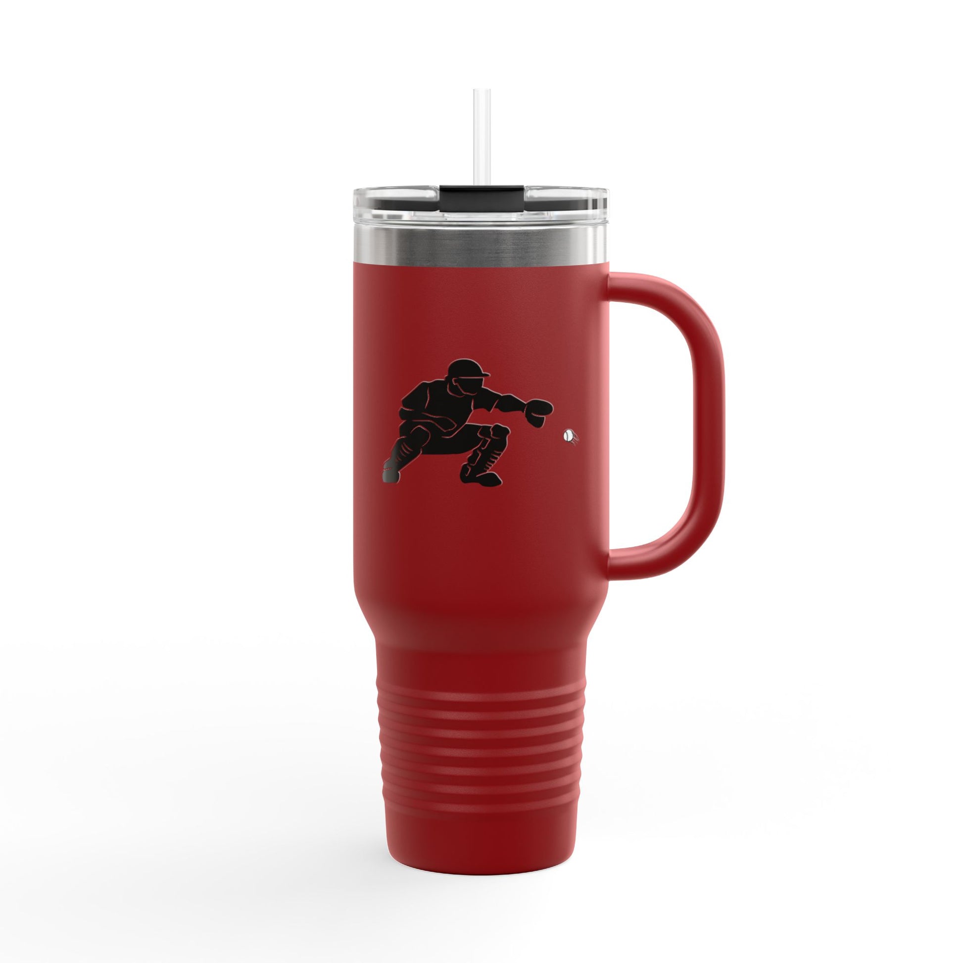 Insulated Travel Mug | Baseball Catcher Themed Travel Tumbler for Active Lifestyles, Coffee Mug, Road Trip Cup, Gym Hydration, Gift for Athletes - TRV