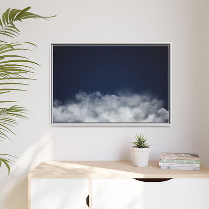 Night Sky Clouds Matte Canvas Framed | Starry Wall Art - TRV