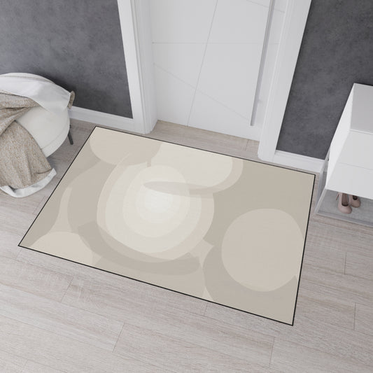 Neutral Abstract Circles Heavy Duty Floor Mat | Non-Slip Entry Rug