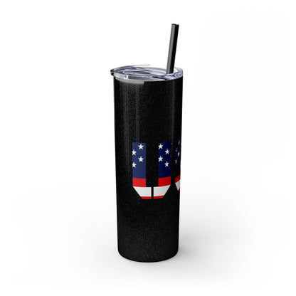 Skinny Tumbler — USA Flag 20oz Straw Tumbler (Patriotic Travel Cup)