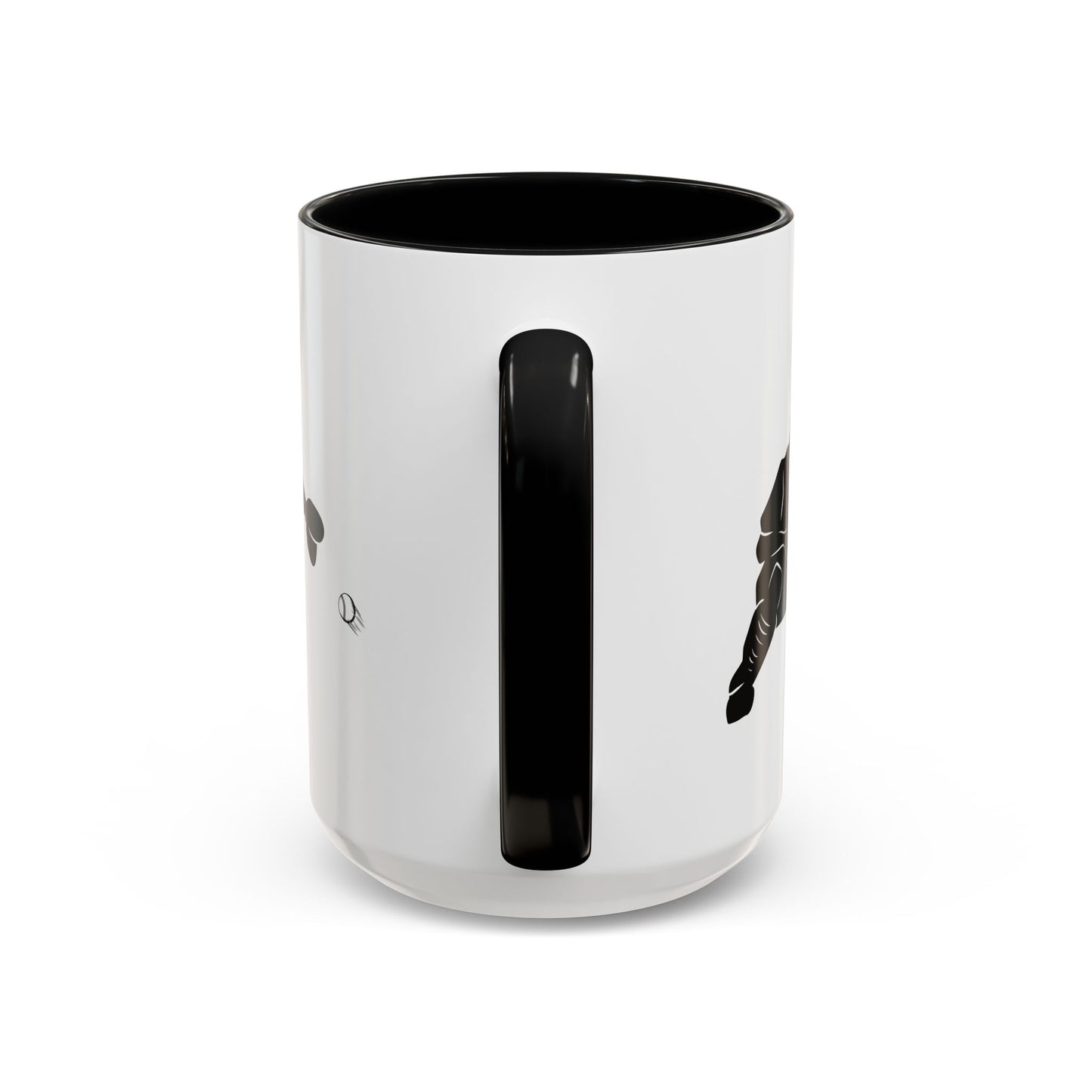 Baseball Catcher Coffee Mug, Sports Gift for Coaches, Black Accent Mug for Fans, Perfect for Birthdays & Celebrations, Unique Cup - TRV