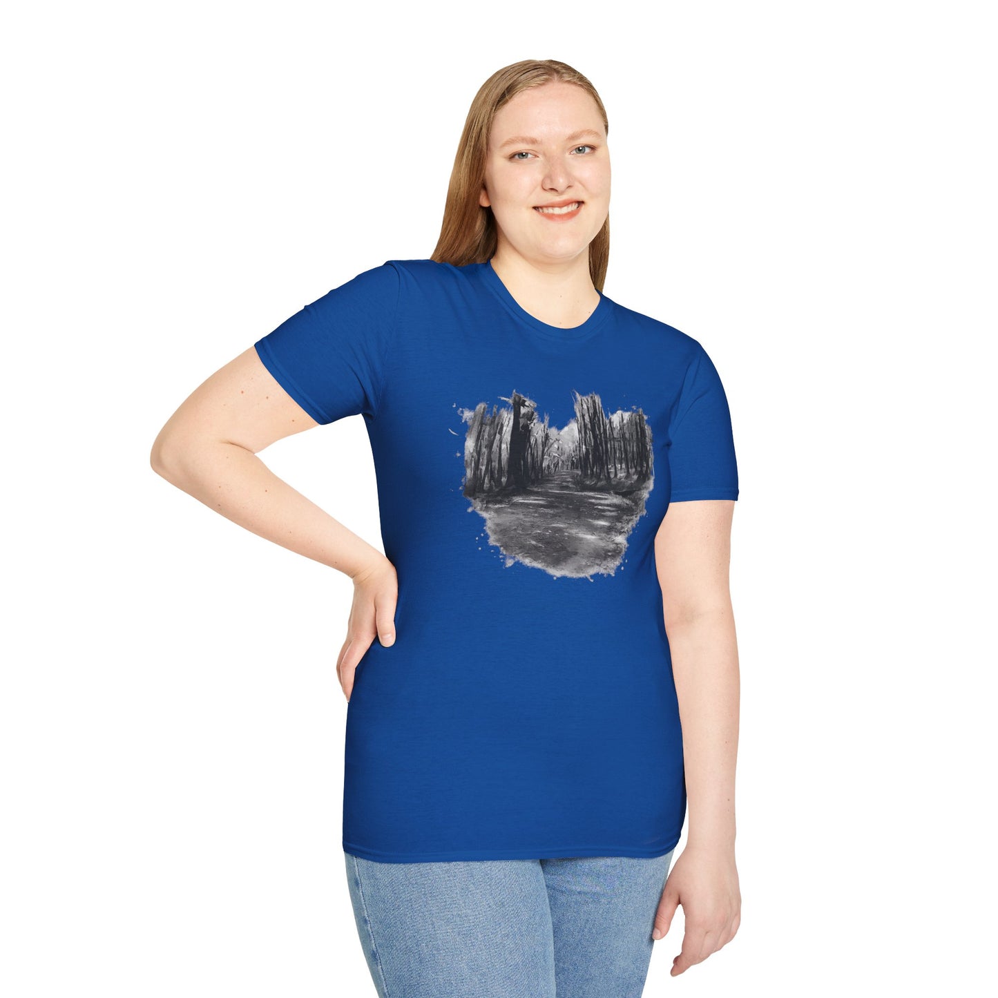 Minimalist Nature-Inspired Unisex Softstyle T-Shirt, Casual Wear, Everyday Style, Gift for Nature Lovers, Eco-Friendly Fashion