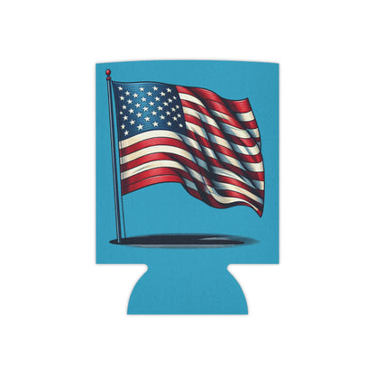 Patriotic Can Cooler, Summer BBQ Accessory, Independence Day Drink Holder, Americana Coaster, USA Party Favor - TRV