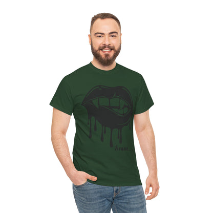 Edgy Graphic Tee - Dripping Lips Design - Unisex Heavy Cotton Tee