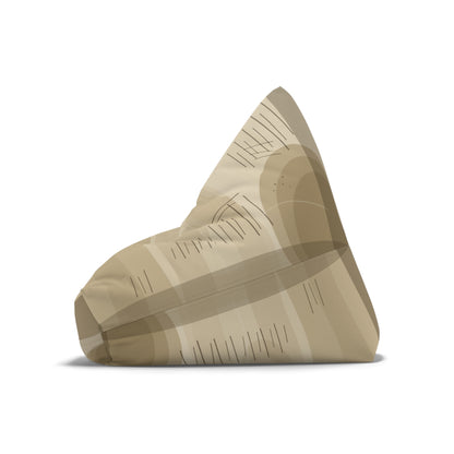 Abstract Neutral Tan Geometric Bean Bag Chair Cover | Modern Desert Tones - TRV