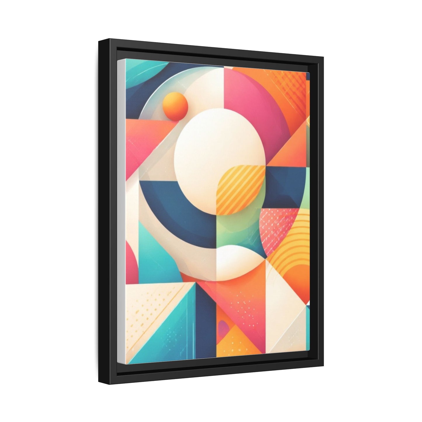 Colorful Geometric Abstract Art Matte Canvas Framed