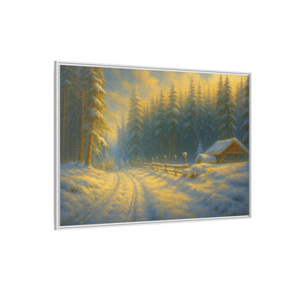Wall Art Print, Winter Cabin Decor, Nature Scene, Holiday Gift, Cabin Vibes, Christmas Decoration, Matte Canvas, Framed - TRV