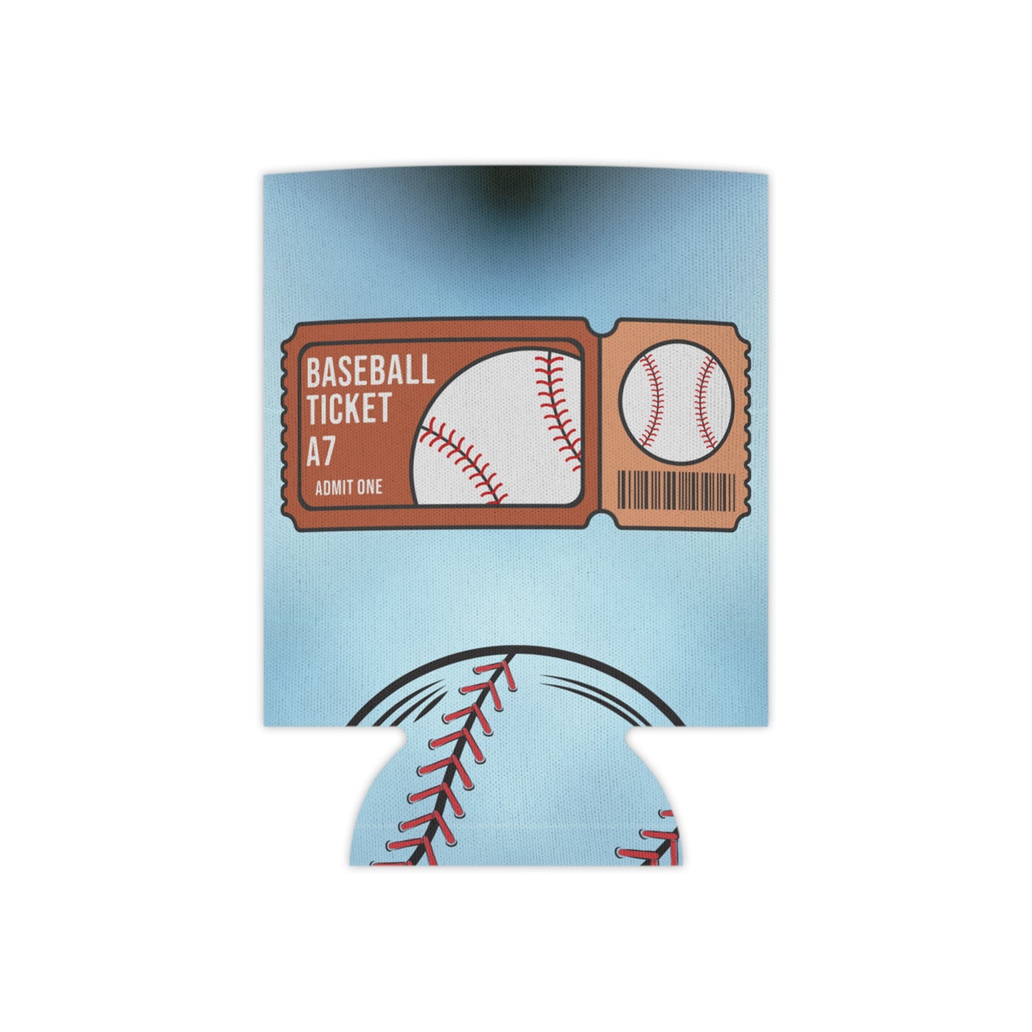 Baseball Ticket Can Cooler, Fun Drink Sleeve for Tailgates, Sports Events, Unique Gift for Fans, Outdoor BBQ, Summer Parties