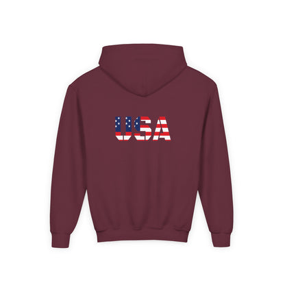 USA Flag Youth Hoodie, Youth Sweatshirt, Cool Hoodie for Kids, American Pride Apparel, Comfortable Boys and Girls Sweatshirt