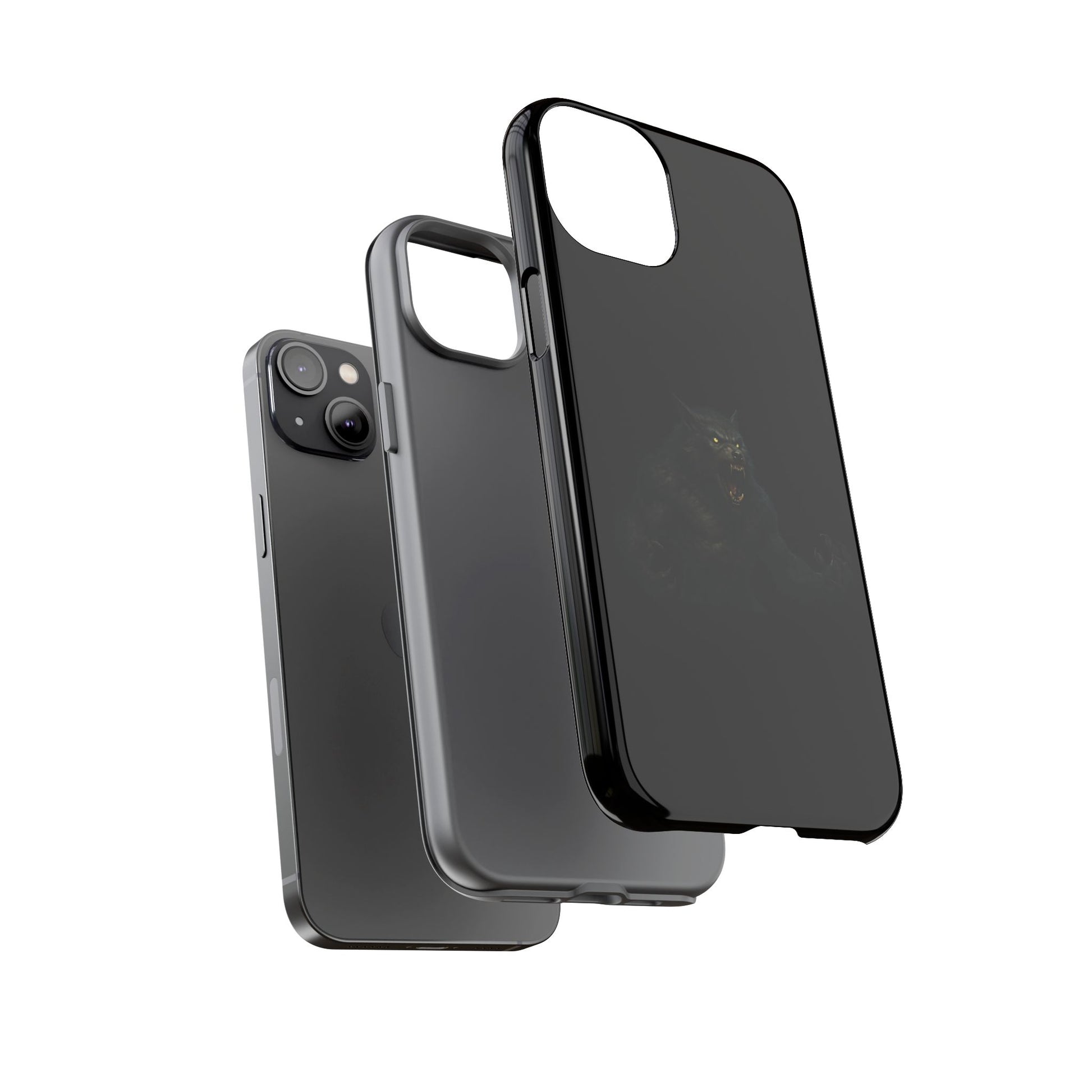 Werewolf Phone Case, Tough Cases, Black Panther Design, Gift for Animal Lovers, Phone Accessories, Fierce Phone Protection - TRV
