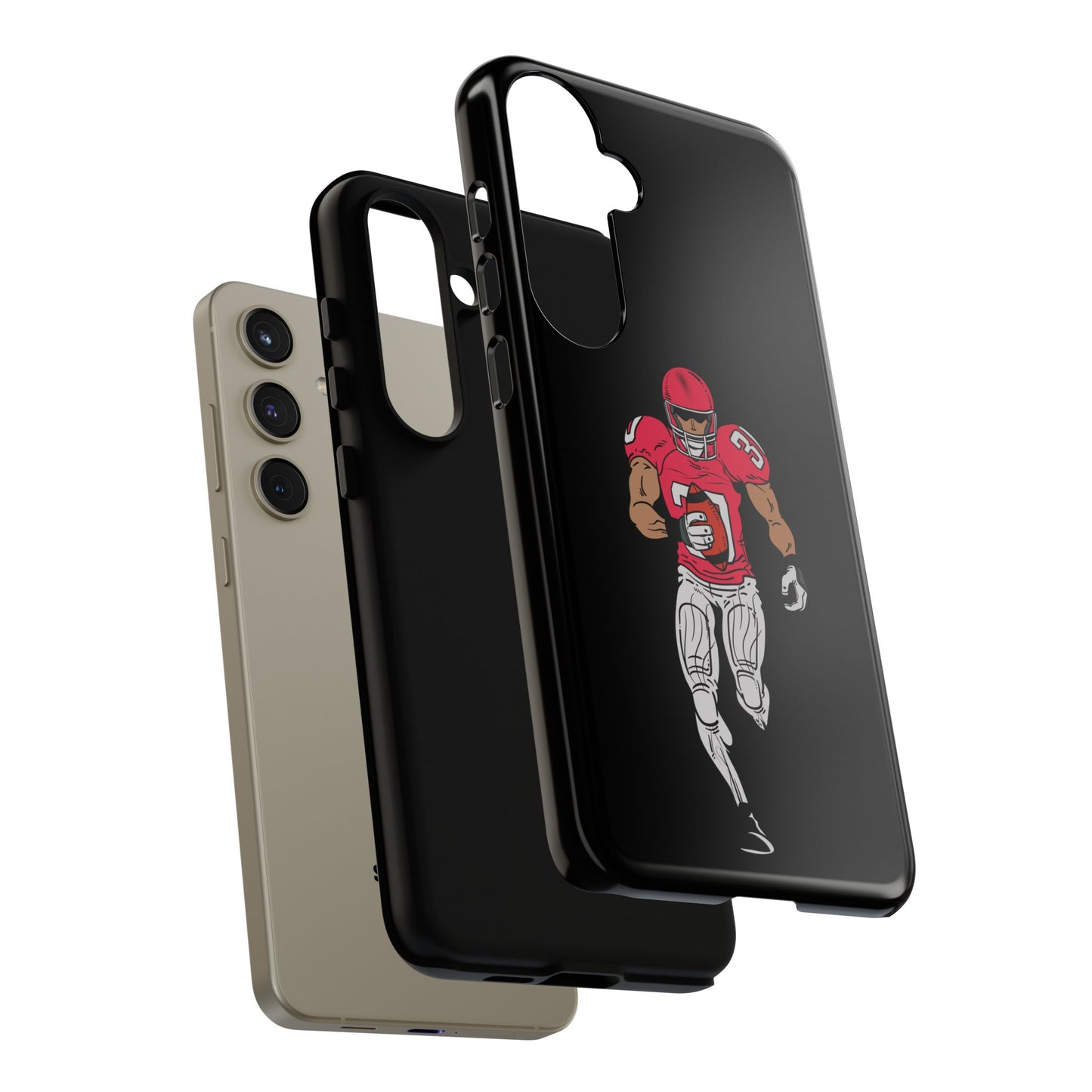 Football Player Tough Phone Case – Protective Black Sports iPhone Case