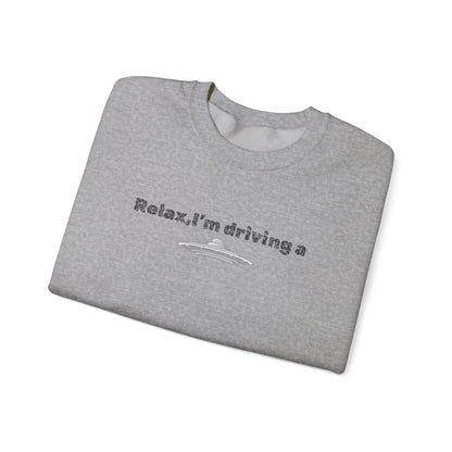 Relaxing UFO Driving Sweatshirt, Funny Gift for UFO Lovers, Unisex Crewneck Pullover, Casual Wear, Space Enthusiast Apparel