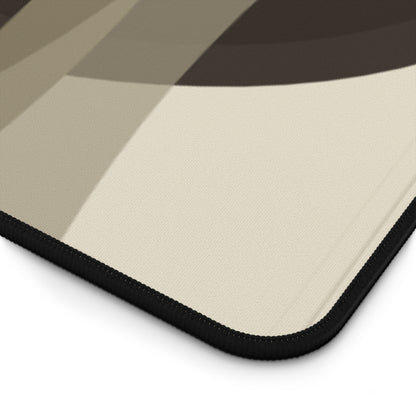 Abstract Neutral Waves Desk Mat | Modern Beige Brown Mousepad Surface