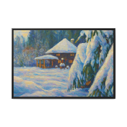 Canvas Art, Winter Scene Home Decor, Seasonal Gift for Art Lovers, Holidays Wall Art, Framed Painting, Matte Print - TRV