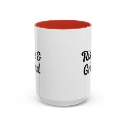 Rise & Grind Coffee Mug – Motivational Black Accent Mug for Daily Inspiration - TRV