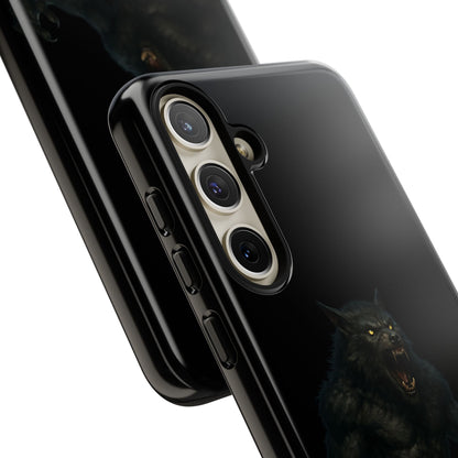 Werewolf Phone Case, Tough Cases, Black Panther Design, Gift for Animal Lovers, Phone Accessories, Fierce Phone Protection - TRV