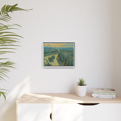 Framed Matte Canvas Art Print, Tranquil Forest Landscape, Home Decor for Nature Lovers, Wall Art for Living Room, Gift for Art Enthusiasts - TRV