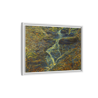 Van Gogh Style Framed Matte Canvas Art Print - Nature-Inspired Wall Decor, Abstract Waterfall Artwork, Home Office Decoration - TRV