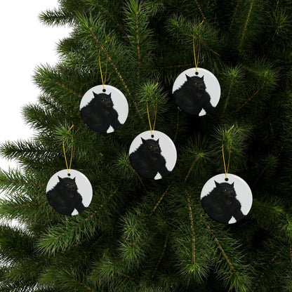 Ceramic Ornament - Fierce Werewolf Design, Perfect for Halloween, Spooky Decor, Unique Gifts, 2-Side Print