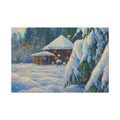 Winter Landscape Canvas Wall Art, Cozy Home Decor, Christmas Gift, Seasonal Artwork, Impressionist Style - TRV
