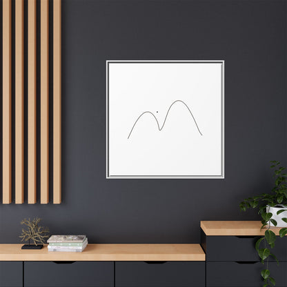 Minimal Line Mountains Matte Canvas Framed