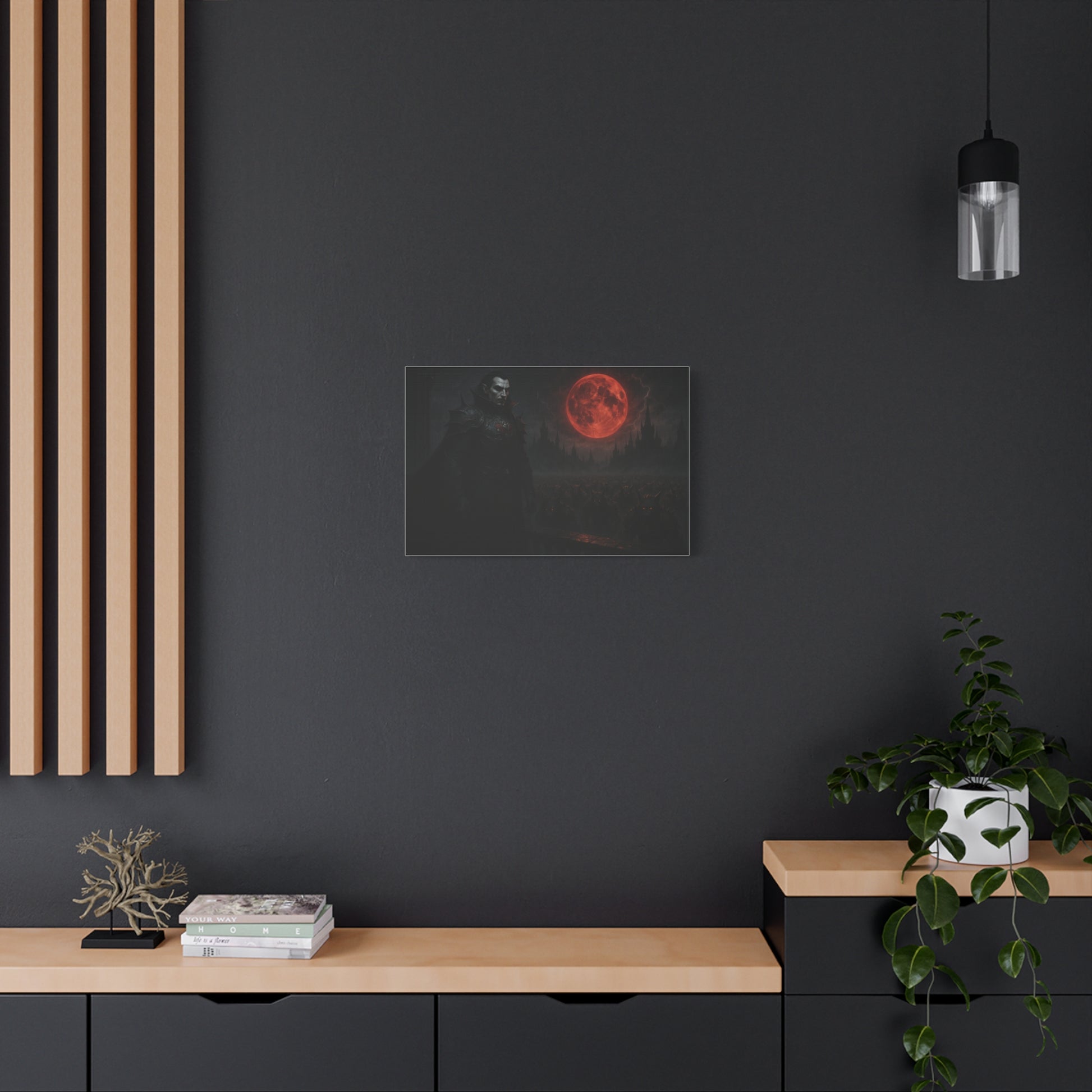 Dracula Canvas Art: Gothic Vampire with Blood Moon, Fantasy Wall Decor, Dark Aesthetic Print, Horror Art, Halloween, Gothic Home Decor - TRV