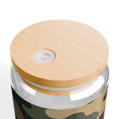 Camouflage Sipper Glass | 16oz Eco-Friendly Drinkware, Perfect for Outdoor Adventures, Camping, Parties, and Unique Gifts