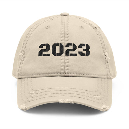 Distressed Dad Hat with 2023 Embroidery, Casual Cap, Summer Accessory, Father's Day Gift, Trendy Headwear, Vintage Style Cap - TRV