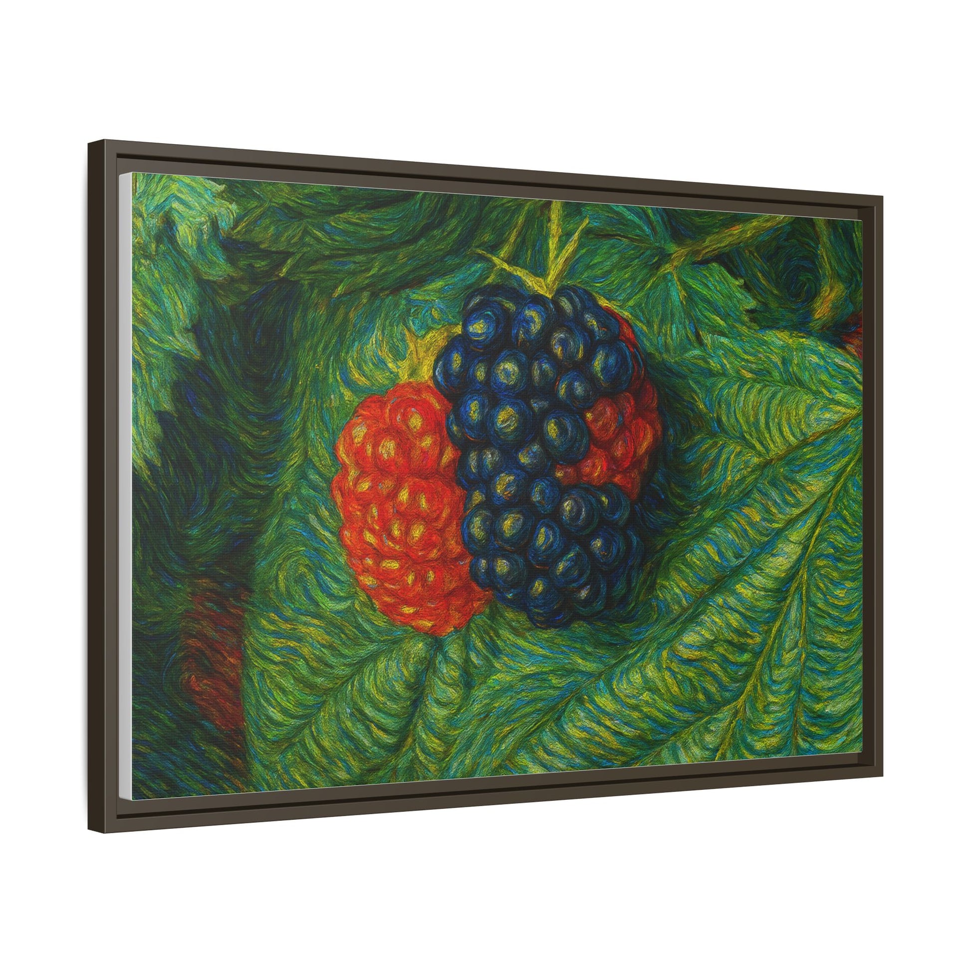 Van Gogh Style Blackberry Canvas Art, Framed Wall Decor, Botanical Print, Summer Home Decor, Gift for Garden Lovers - TRV