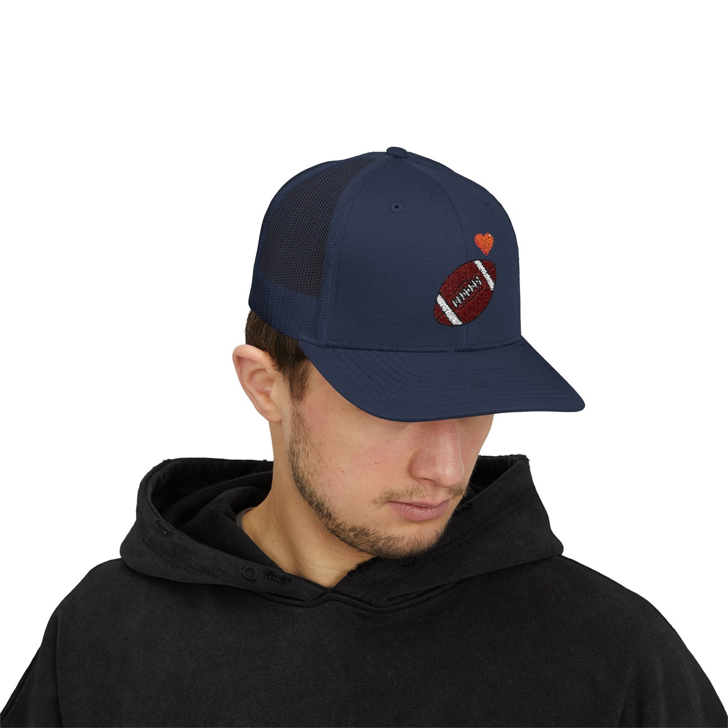 Football Love Snapback Trucker Cap, Sports Hat, Gift for Sports Fans, Casual Wear, Outdoor Activities - TRV