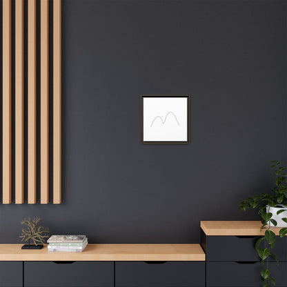 Minimal Line Mountains Matte Canvas Framed