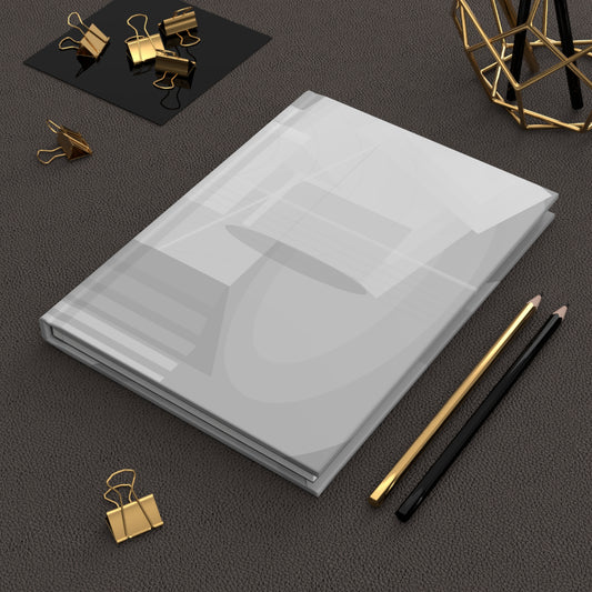 Abstract geometric shapes hardcover journal by Printify featuring a modern minimal design, ideal for note-taking and journaling.