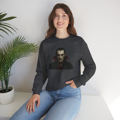 Gothic Horror Sweatshirt, Cozy Vampire Sweatshirt, Spooky Apparel, Halloween Costume Top, Unisex Halloween Sweatshirt