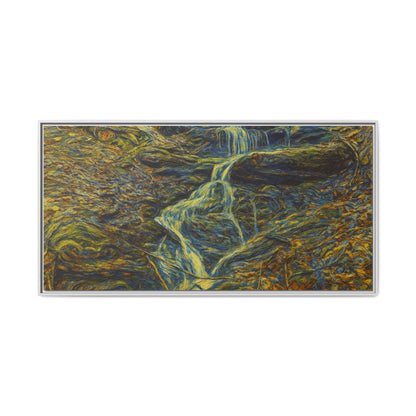 Van Gogh Style Framed Matte Canvas Art Print - Nature-Inspired Wall Decor, Abstract Waterfall Artwork, Home Office Decoration - TRV