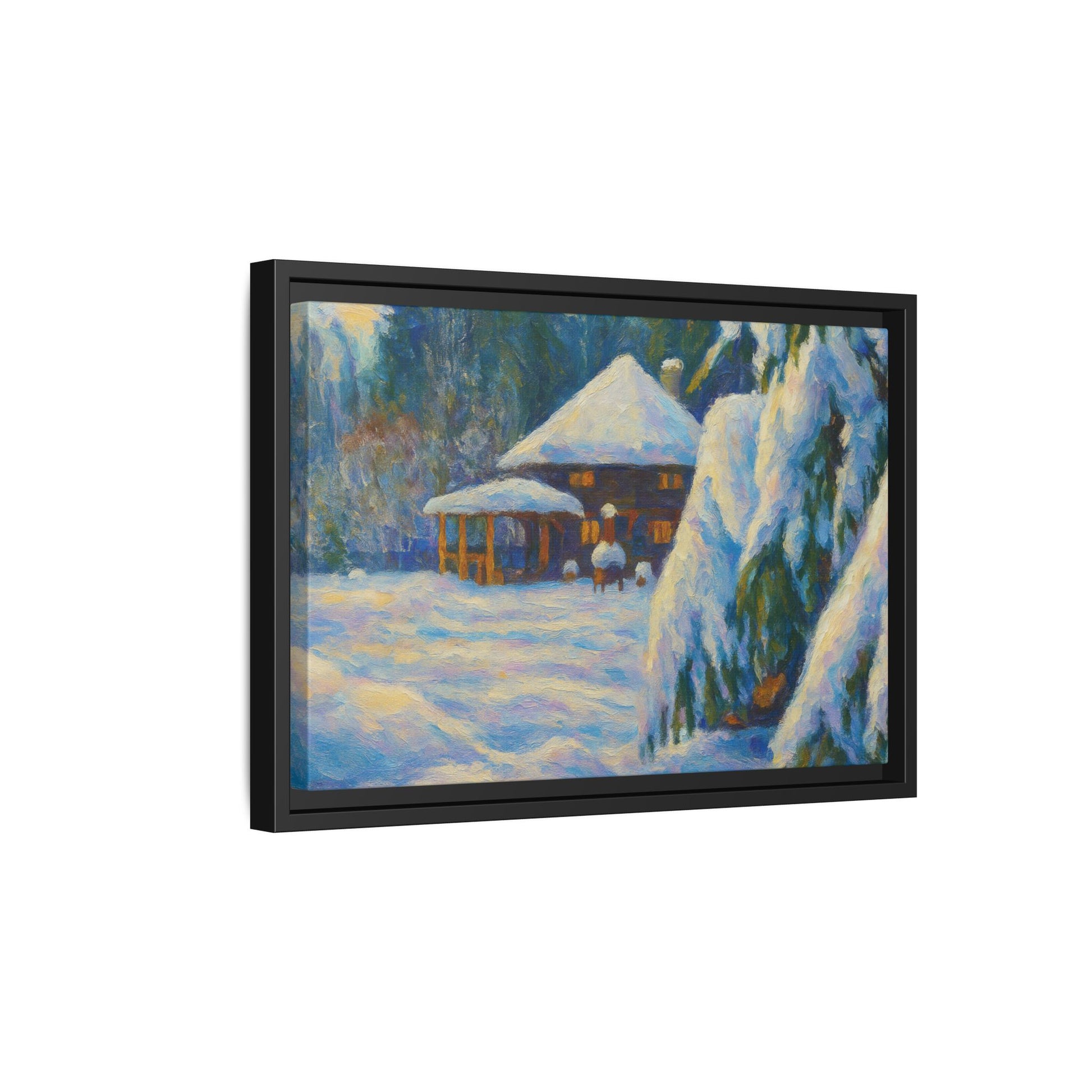 Canvas Art, Winter Scene Home Decor, Seasonal Gift for Art Lovers, Holidays Wall Art, Framed Painting, Matte Print - TRV