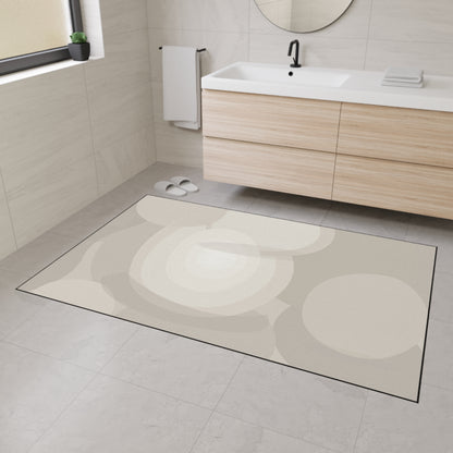 Neutral Abstract Circles Heavy Duty Floor Mat | Non-Slip Entry Rug