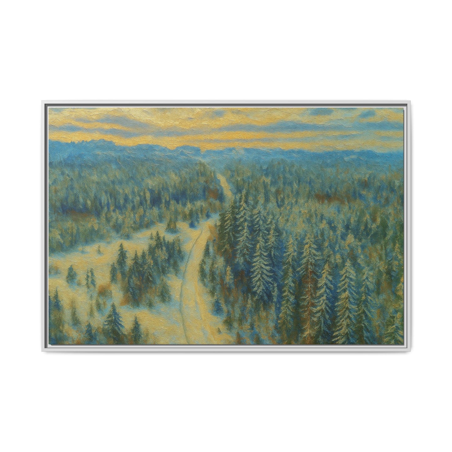 Framed Matte Canvas Art Print, Tranquil Forest Landscape, Home Decor for Nature Lovers, Wall Art for Living Room, Gift for Art Enthusiasts - TRV