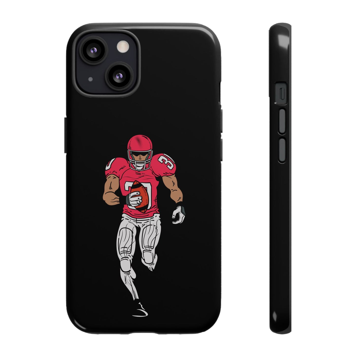 Football Player Tough Phone Case – Protective Black Sports iPhone Case