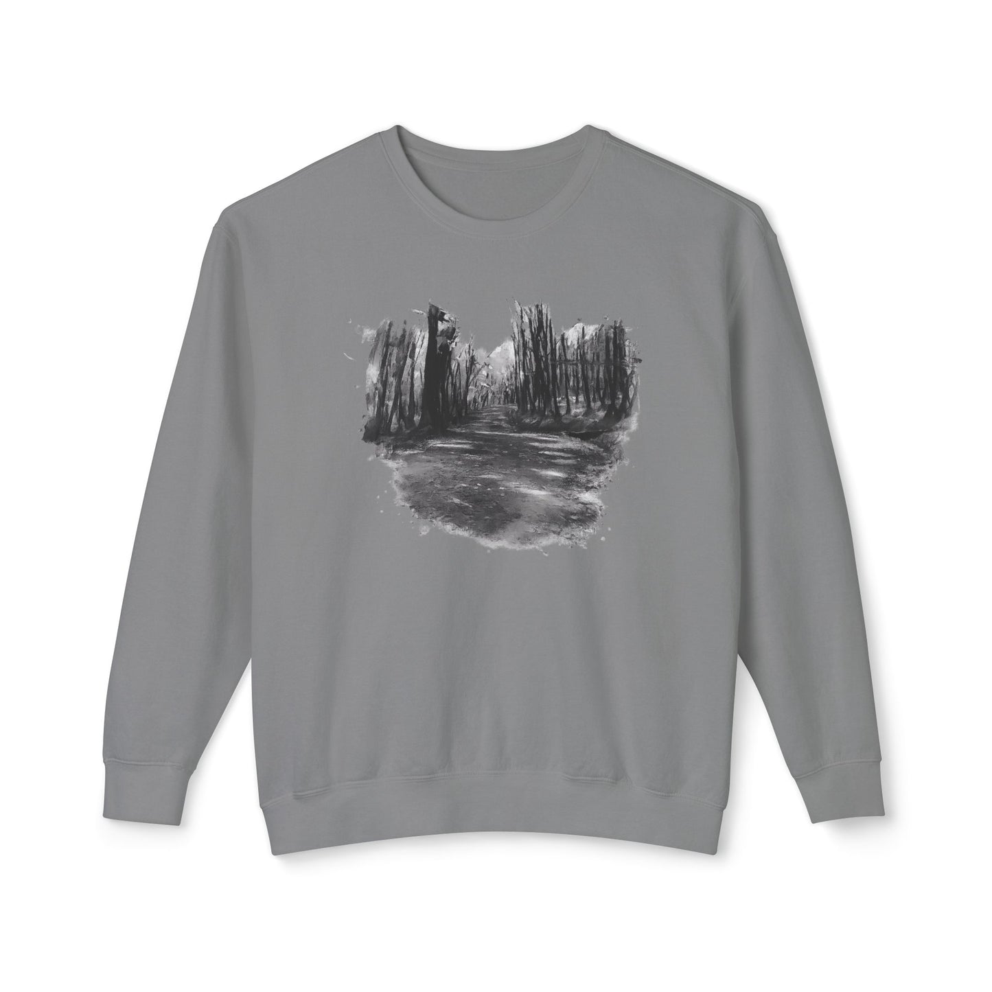 Scenic Minimalist Crewneck Sweatshirt - Cozy Art Tee for Nature Lovers, Gift for Her, Layering Essential, Perfect for Fall, Everyday Wear - TRV