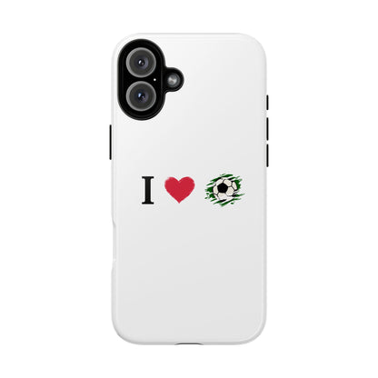 Soccer Phone Case, I Love Soccer, Tough Case Cover, Sporty Phone Accessories, Gift for Soccer Lovers, Unique Soccer Design - TRV