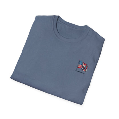 Patriotic Unisex Softstyle T-Shirt, American Flag Tee, USA Pride Shirt, Perfect for Independence Day, Casual Wear - TRV