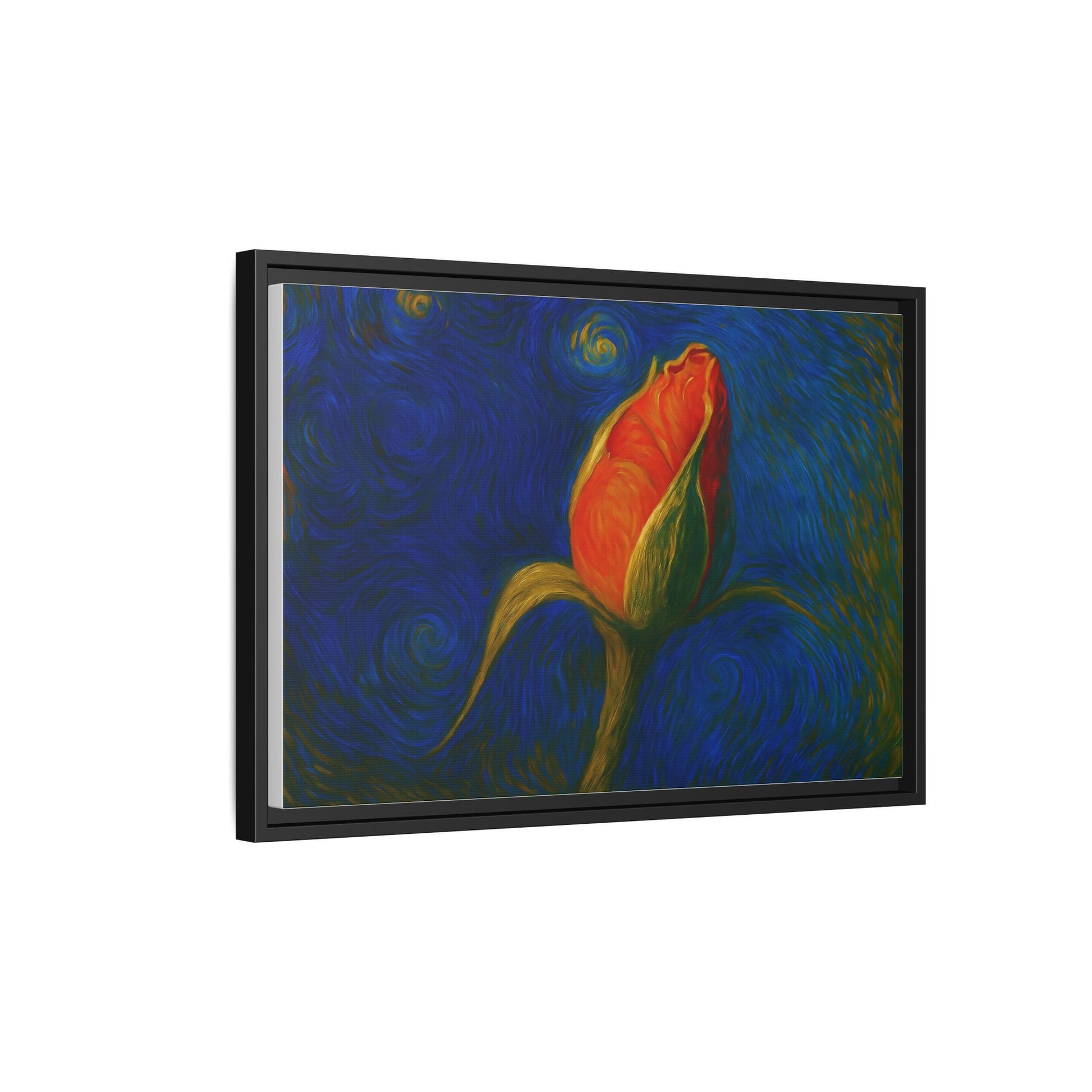 Red Rose Bud Painting Canvas Framed | Matte Wall Art - TRV