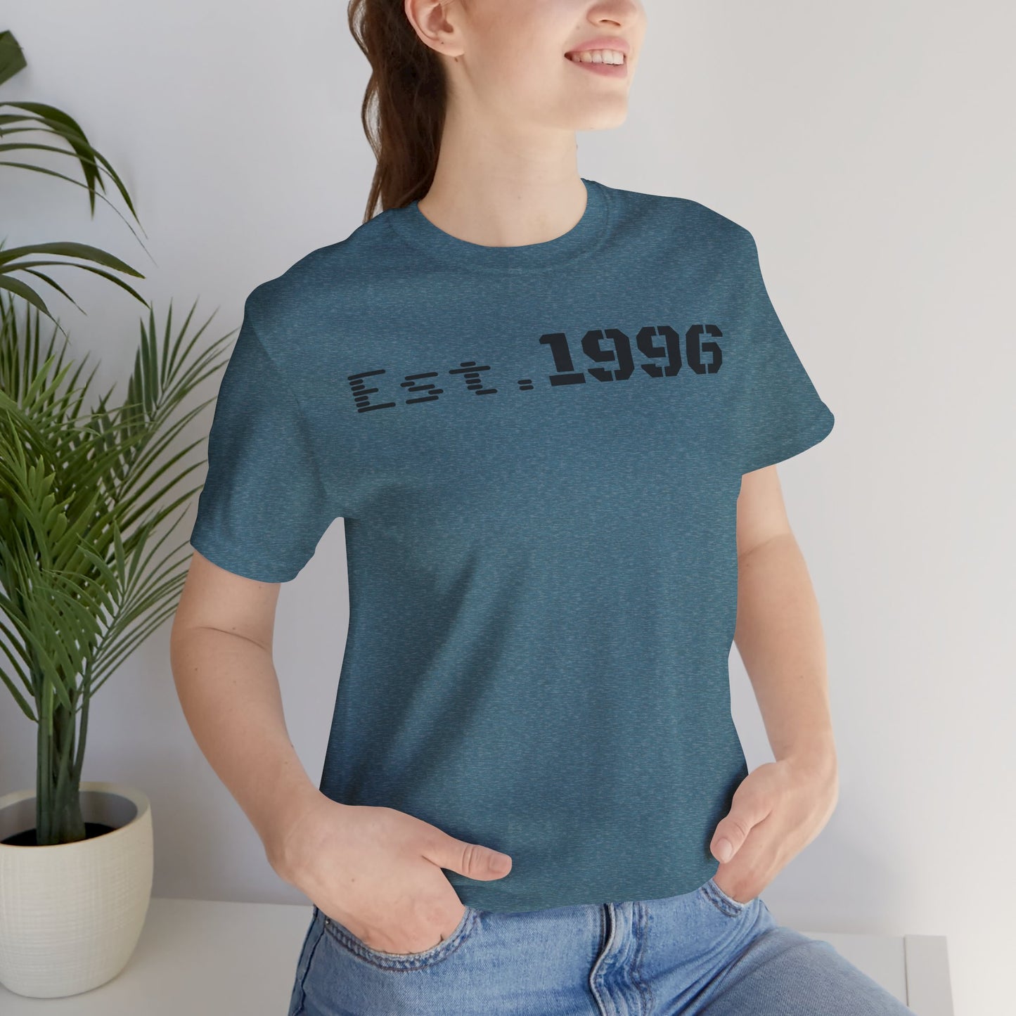 Established 1996 Unisex T-Shirt, Vintage Year Tee, Birth Year Gift, Casual Fashion, Personalized Graphic Tee - TRV
