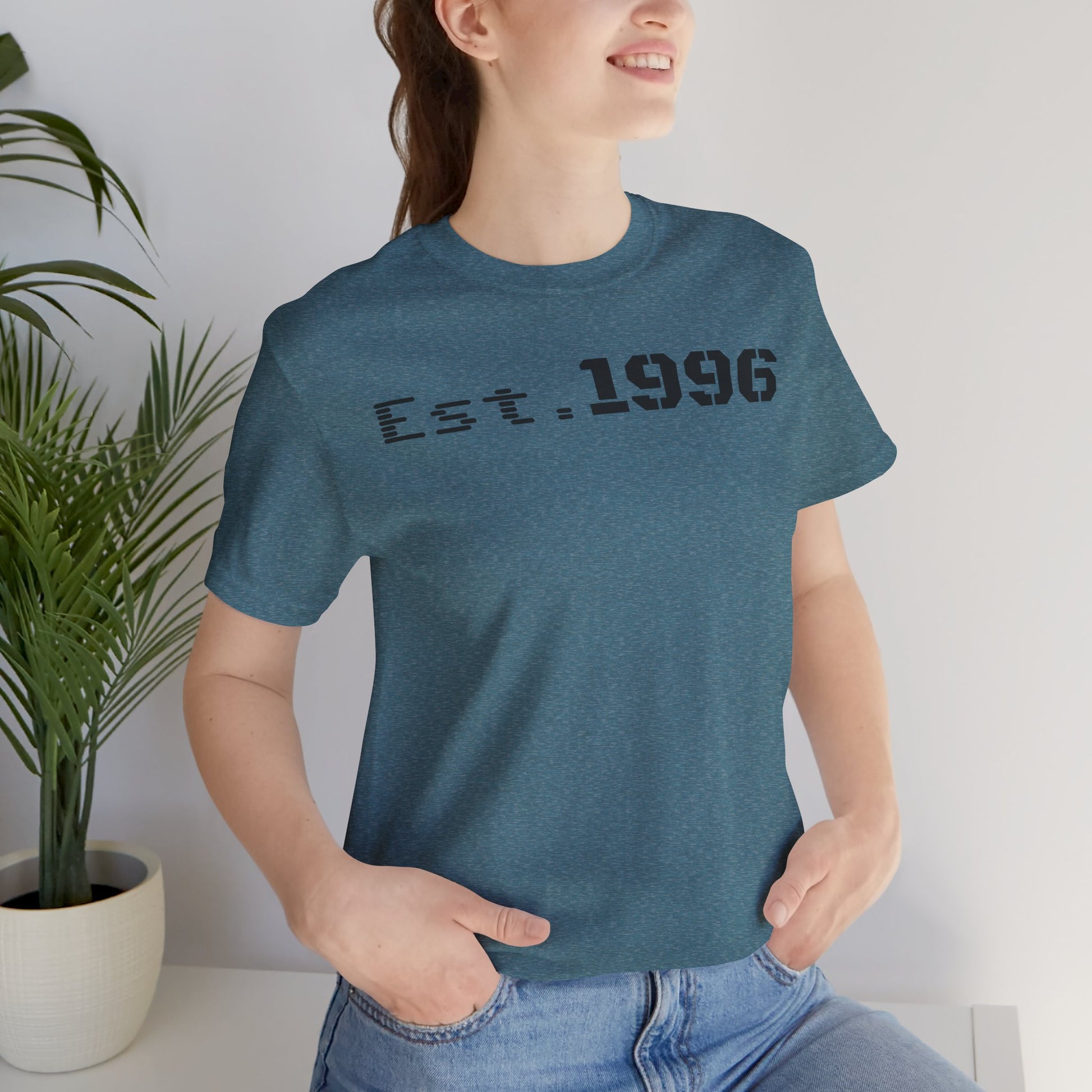 Established 1996 Unisex T-Shirt, Vintage Year Tee, Birth Year Gift, Casual Fashion, Personalized Graphic Tee - TRV