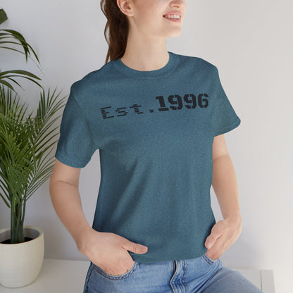 Established 1996 Unisex T-Shirt, Vintage Year Tee, Birth Year Gift, Casual Fashion, Personalized Graphic Tee - TRV