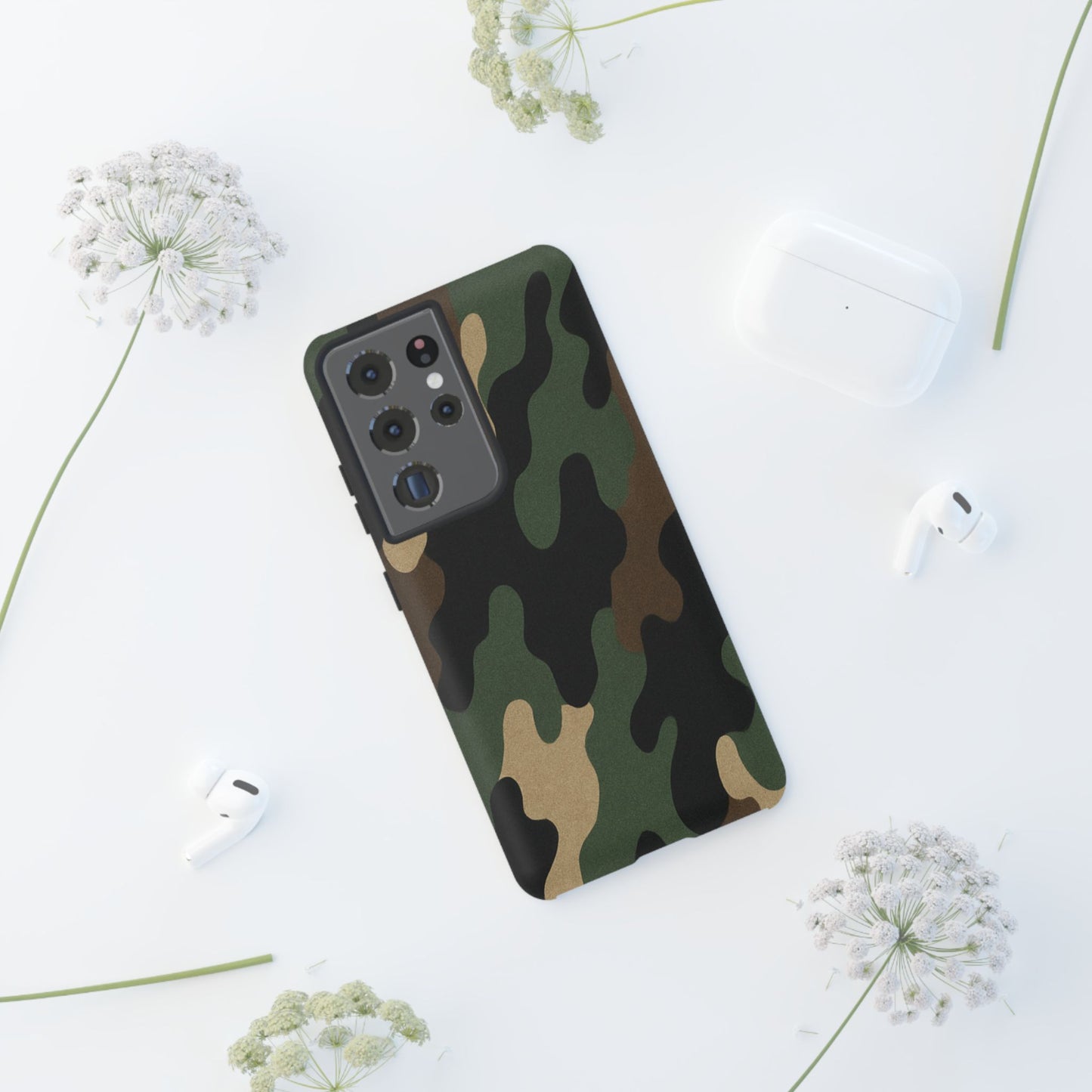 Camouflage Phone Case, Tough Phone Cover, Military Style Accessory, Protective Case for Men, Gifts for Soldiers - TRV
